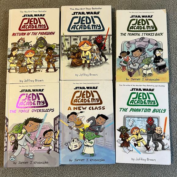 Lot 6 STAR WARS JEDI ACADEMY Chapter Books Jeffery Brown disney - Picture 1 of 2